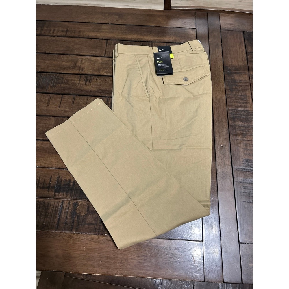 NIKE GOLF MEN PANTS 32X32 COLOR BEIGE NEW WITH TAGS STANDARD FIT FLEX